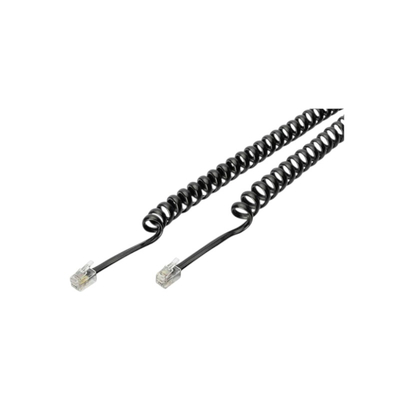 Καλώδιο γραμμής τηλεφώνου σπιράλ - 4P4C - 4m - 097060 - Black