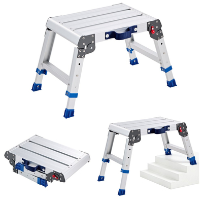 Πτυσσόμενη πλατφόρμα εργασίας VEVOR, ρυθμιζόμενο ύψος 305-406 mm, χωρητικότητα 226,8 kg, σκαμπό αλουμινίου, βαριά αντιολισθητική σκάλα, φορητός πάγκος εργασίας για βάψιμο, καθάρισμα, σπίτι και επαγγελματίες