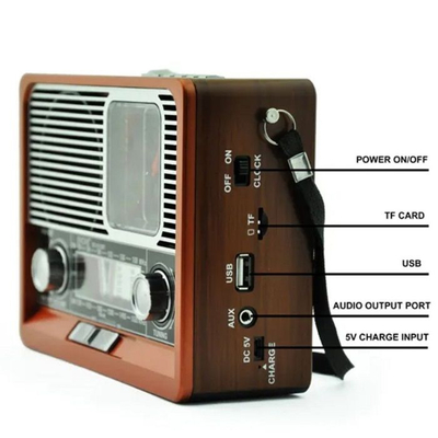 Επαναφορτιζόμενο ραδιόφωνο Retro - ΕK105 - 830128 - Brown