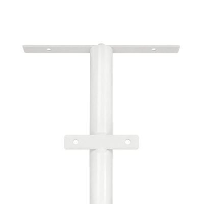 GLOBOSTAR® HELIOS-280 GLB-000-0004 Μεταλλικός Γαλβανισμένος Στύλος Φωτισμού για Φωτοβολταϊκό Προβολέα Εξωτερικού Χώρου - RAL 9016 Λευκό Ματ - Μ35 × Π25 × Υ280cm