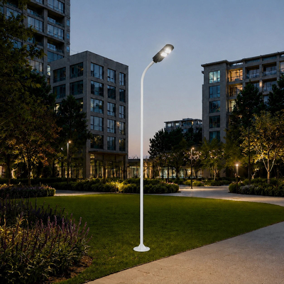 GLOBOSTAR® URBANO-280 GLB-000-0010 Μεταλλικός Γαλβανισμένος Στύλος Φωτισμού για Φωτοβολταϊκό Φωτιστικό Δρόμου Εξωτερικού Χώρου - RAL 9016 Λευκό Ματ - Μ84 x Π25 x Υ280cm
