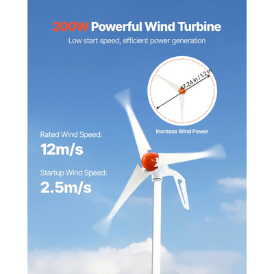 Κιτ ηλιακής αιολικής ενέργειας VEVOR 12V 400W, 2 τεμάχια μονοκρυσταλλικά ηλιακά πάνελ 100W + ανεμογεννήτρια 200W + ελεγκτής υβριδικού συστήματος MPPT αιολικής/ηλιακής ενέργειας για εφαρμογές οικιακής χρήσης, τροχόσπιτου, σκάφους και κάμπινγκ εκτός δικτύου
