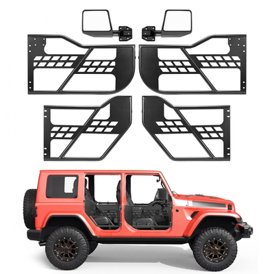 Πόρτες VEVOR Jeep Tube, 4θυρες, συμβατές με Jeep Wrangler JK JKU Unlimited 2007-2018, Χαλύβδινες μπροστινές και πίσω σωληνωτές ημιθυρίδες Off Road με πιστοποιημένους πλευρικούς καθρέφτες DOT, τσάντα αποθήκευσης και λαστιχένια μαξιλαράκια.