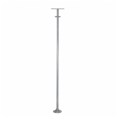 GLOBOSTAR® HELIOS-280 GLB-000-0001 Μεταλλικός Γαλβανισμένος Στύλος Φωτισμού για Φωτοβολταϊκό Προβολέα Εξωτερικού Χώρου - Ασημί Γαλβανιζέ - Μ35 × Π25 × Υ280cm