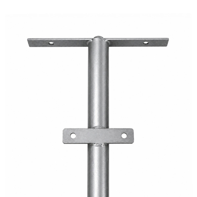 GLOBOSTAR® HELIOS-280 GLB-000-0001 Μεταλλικός Γαλβανισμένος Στύλος Φωτισμού για Φωτοβολταϊκό Προβολέα Εξωτερικού Χώρου - Ασημί Γαλβανιζέ - Μ35 × Π25 × Υ280cm