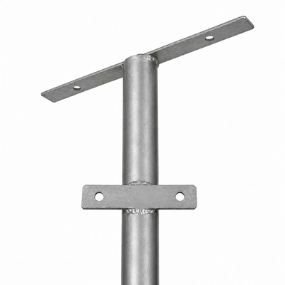 GLOBOSTAR® HELIOS-280 GLB-000-0001 Μεταλλικός Γαλβανισμένος Στύλος Φωτισμού για Φωτοβολταϊκό Προβολέα Εξωτερικού Χώρου - Ασημί Γαλβανιζέ - Μ35 × Π25 × Υ280cm