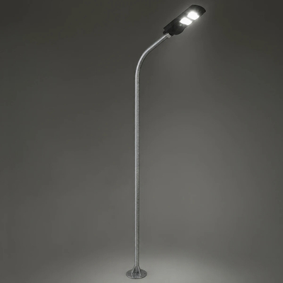 GLOBOSTAR® URBANO-280 GLB-000-0007 Μεταλλικός Γαλβανισμένος Στύλος Φωτισμού για Φωτοβολταϊκό Φωτιστικό Δρόμου Εξωτερικού Χώρου - Ασημί Γαλβανιζέ - Μ84 x Π25 x Υ280cm