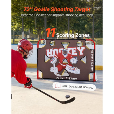 Στόχος σκοποβολής τερματοφύλακα VEVOR Street Hockey, στόχος εξάσκησης χόκεϊ επί πάγου για δάσκαλο σκοπευτή, ανθεκτικό σε σχίσιμο δίχτυ Premium με 11 τρύπες, στόχοι εύκολης σύνδεσης, εξοπλισμός προπόνησης για εξάσκηση ακρίβειας σκοποβολής