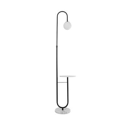 kelvo® CORDELIA KLV-102-0005 Επιδαπέδιο Φωτιστικό για Λάμπα με Ντουί 1 x E27 AC 220-240V IP20 - Μαύρο Ματ & Λευκό - Μ30 x Π34 x Υ180cm