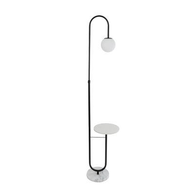 kelvo® CORDELIA KLV-102-0005 Επιδαπέδιο Φωτιστικό για Λάμπα με Ντουί 1 x E27 AC 220-240V IP20 - Μαύρο Ματ & Λευκό - Μ30 x Π34 x Υ180cm