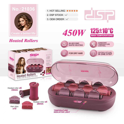 Σετ θερμαινόμενα rollers μαλλιών - 10pcs - 450W - 21036 - DSP - 350563