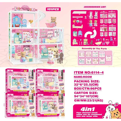 Κουκλόσπιτο mini με ζωάκια - 6114-4DIY - 233412