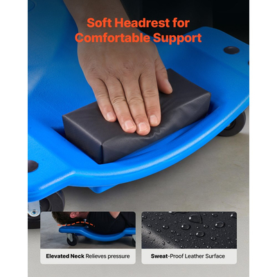 VEVOR Μηχανικός Κρουστήρας 1m με Φως LED, Πλαστικό Κρουστικό Γκαράζ Χαμηλού Προφίλ, Κρουστικό κάτω από Αυτοκίνητο 158kg με 6 Περιστρεφόμενους Τροχούς, Επενδεδυμένο Προσκέφαλο & Δίσκους Εργαλείων για Επισκευή Αυτοκινήτων