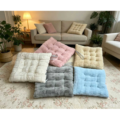 Μαξιλάρι καρέκλας γούνινο - 35x35cm - 571527 - Light Blue
