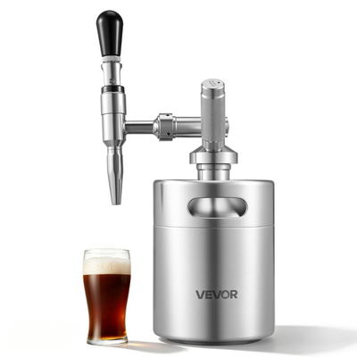 Καφετιέρα VEVOR Nitro Cold Brew 2L Σύστημα Διανομέα Αζώτου, Βαρέλι Καφέ για Οικιακή Παρασκευή, Φορητός Εγχυτήρας Αζώτου με Διανομέα και Βαλβίδα Εκτόνωσης Πίεσης, Δώρο για τους Λάτρεις του Καφέ