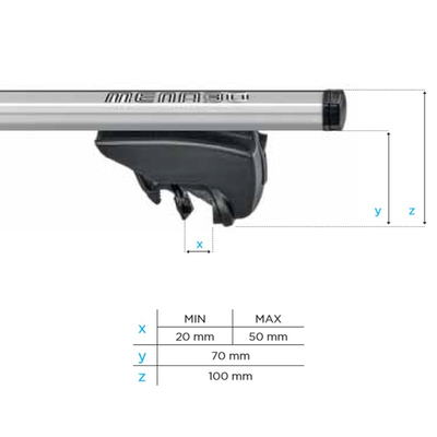 MENABO ΜΠΑΡΕΣ ΟΡΟΦΗΣ ΑΛΟΥΜΙΝΙΟΥ LINCE SILVER 120 cm ΣΕ ΑΣΗΜΙ ΧΡΩΜΑ ΓΙΑ Infiniti Q30 5 doors 2015>2019 ΜΕ FLUSH RAILS - 2 ΤΕΜ. (8890/MB)