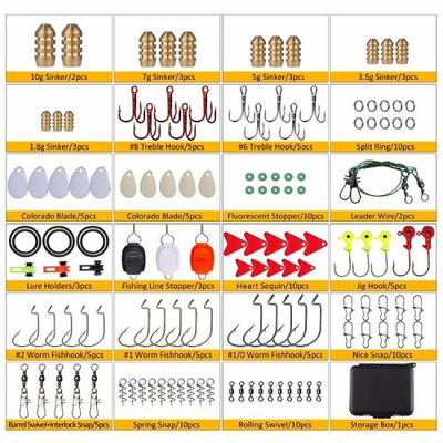 Σετ αξεσουάρ ψαρέματος σε θήκη - 128pcs - 831803