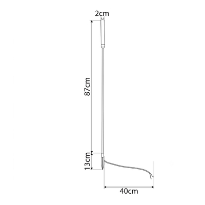GLOBOSTAR® REED GLB-103-0006 Φωτιστικό Κολωνάκι Κήπου με Καρφωτή Βάση LED 2W 180lm 360° DC 24V Αδιάβροχο IP65 Θερμό Λευκό 2700K - Sanan SMD Chip - Μαύρο Ματ - Μ2 x Π2 x Υ100cm - 3 Χρόνια Εγγύηση