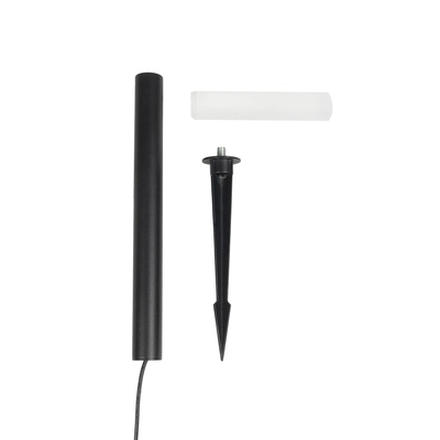 GLOBOSTAR® REED GLB-103-0008 Φωτιστικό Κολωνάκι Κήπου με Καρφωτή Βάση LED 5W 450lm 360° DC 24V Αδιάβροχο IP65 Θερμό Λευκό 2700K - Sanan SMD Chip - Μαύρο Ματ - Μ3 x Π3 x Υ65cm - 3 Χρόνια Εγγύηση