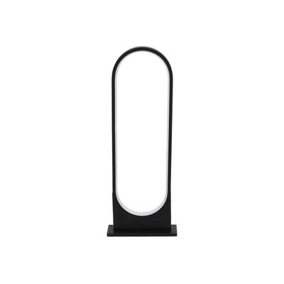 GLOBOSTAR® LUNEA GLB-103-0010 Φωτιστικό Κολωνάκι Κήπου LED 15W 1350lm 120° AC 220-240V Αδιάβροχο IP65 Θερμό Λευκό 2700K - Sanan SMD Chip - Μαύρο Ματ - Μ22 x Π7 x Υ60cm - 3 Χρόνια Εγγύηση