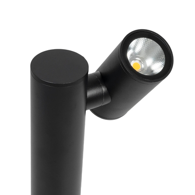 GLOBOSTAR® STEM GLB-103-0012 Φωτιστικό Κολωνάκι Κήπου LED 12W 1080lm 60° AC 220-240V Αδιάβροχο IP65 Θερμό Λευκό 2700K - Sanan SMD Chip - Μαύρο Ματ - Μ12 x Π18 x Υ60cm - 3 Χρόνια Εγγύηση