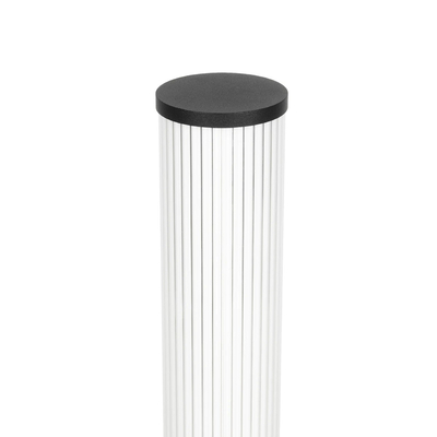 GLOBOSTAR® CYLIS GLB-103-0014 Φωτιστικό Κολωνάκι Κήπου LED 15W 1350lm 360° AC 220-240V Αδιάβροχο IP65 Θερμό Λευκό 2700K - Sanan SMD Chip - Μαύρο Ματ - Μ13 x Π13 x Υ80cm - 3 Χρόνια Εγγύηση