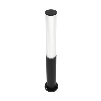 GLOBOSTAR® CYLIS GLB-103-0014 Φωτιστικό Κολωνάκι Κήπου LED 15W 1350lm 360° AC 220-240V Αδιάβροχο IP65 Θερμό Λευκό 2700K - Sanan SMD Chip - Μαύρο Ματ - Μ13 x Π13 x Υ80cm - 3 Χρόνια Εγγύηση