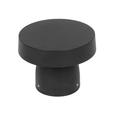 GLOBOSTAR® MUSH GLB-103-0016 Φωτιστικό Κολωνάκι Κήπου LED 12W 1080lm 90° AC 220-240V Αδιάβροχο IP65 Θερμό Λευκό 2700K - Sanan SMD Chip - Μαύρο Ματ - Μ18 x Π18 x Υ15cm - 3 Χρόνια Εγγύηση