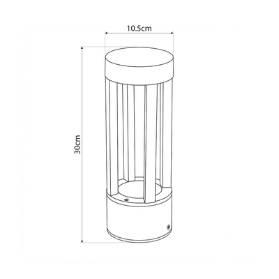 GLOBOSTAR® PRISM GLB-103-0018 Φωτιστικό Κολωνάκι Κήπου LED 8W 720lm 90° AC 220-240V Αδιάβροχο IP65 Θερμό Λευκό 2700K - Sanan SMD Chip - Μαύρο Ματ - Μ10.5 x Π10.5 x Υ30cm - 3 Χρόνια Εγγύηση