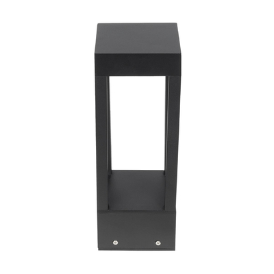 GLOBOSTAR® PRISM GLB-103-0019 Φωτιστικό Κολωνάκι Κήπου LED 8W 720lm 90° AC 220-240V Αδιάβροχο IP65 Θερμό Λευκό 2700K - Sanan SMD Chip - Μαύρο Ματ - Μ11 x Π11 x Υ30cm - 3 Χρόνια Εγγύηση