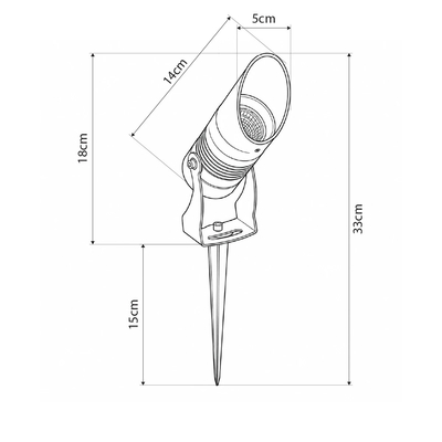 GLOBOSTAR® GARDO GLB-103-0025 Φωτιστικό Σποτ για Φυτά - Δέντρα με Βάση Κήπου / Καρφωτό LED 10W 900lm 24° DC 24V Αδιάβροχο IP65 Θερμό Λευκό 2700K - Sanan SMD Chip - Μαύρο Ματ - Μ5 x Π5 x Υ18cm - 3 Χρόνια Εγγύηση