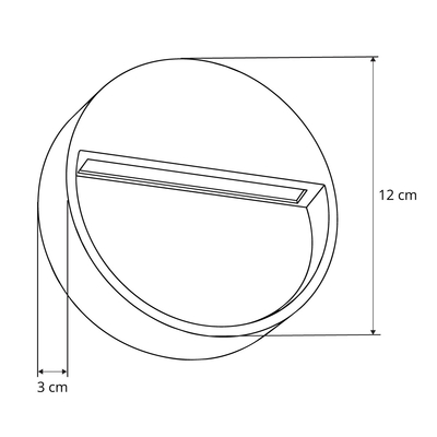 GLOBOSTAR® STEPINI GLB-103-0034 Φωτιστικό Σκαλοπατιού / Διαδρόμου LED 3W 270lm 45° AC 220-240V Αδιάβροχο IP65 Θερμό Λευκό 2700K - Sanan SMD Chip - Μαύρο Ματ - Μ12 x Π3 x Υ12cm - 3 Χρόνια Εγγύηση