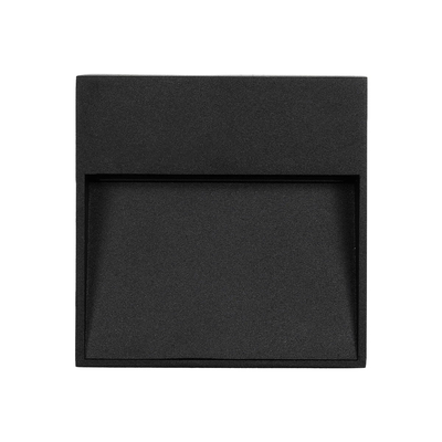 GLOBOSTAR® STEPINI GLB-103-0035 Φωτιστικό Σκαλοπατιού / Διαδρόμου LED 3W 270lm 45° AC 220-240V Αδιάβροχο IP65 Θερμό Λευκό 2700K - Sanan SMD Chip - Μαύρο Ματ - Μ11.5 x Π3 x Υ11.5cm - 3 Χρόνια Εγγύηση