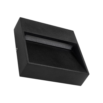 GLOBOSTAR® STEPINI GLB-103-0035 Φωτιστικό Σκαλοπατιού / Διαδρόμου LED 3W 270lm 45° AC 220-240V Αδιάβροχο IP65 Θερμό Λευκό 2700K - Sanan SMD Chip - Μαύρο Ματ - Μ11.5 x Π3 x Υ11.5cm - 3 Χρόνια Εγγύηση