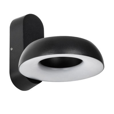 GLOBOSTAR® LINEART GLB-103-0037 Φωτιστικό Τοίχου / Απλίκα LED 12W 1080lm 120° AC 220-240V Αδιάβροχο IP65 Θερμό Λευκό 2700K - Sanan SMD Chip - Μαύρο Ματ - Μ16 x Π20 x Υ15cm - 3 Χρόνια Εγγύηση
