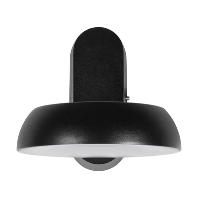 GLOBOSTAR® LINEART GLB-103-0037 Φωτιστικό Τοίχου / Απλίκα LED 12W 1080lm 120° AC 220-240V Αδιάβροχο IP65 Θερμό Λευκό 2700K - Sanan SMD Chip - Μαύρο Ματ - Μ16 x Π20 x Υ15cm - 3 Χρόνια Εγγύηση