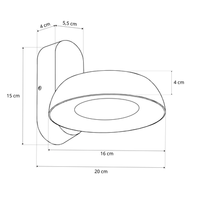 GLOBOSTAR® LINEART GLB-103-0037 Φωτιστικό Τοίχου / Απλίκα LED 12W 1080lm 120° AC 220-240V Αδιάβροχο IP65 Θερμό Λευκό 2700K - Sanan SMD Chip - Μαύρο Ματ - Μ16 x Π20 x Υ15cm - 3 Χρόνια Εγγύηση