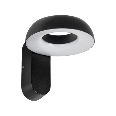 GLOBOSTAR® LINEART GLB-103-0037 Φωτιστικό Τοίχου / Απλίκα LED 12W 1080lm 120° AC 220-240V Αδιάβροχο IP65 Θερμό Λευκό 2700K - Sanan SMD Chip - Μαύρο Ματ - Μ16 x Π20 x Υ15cm - 3 Χρόνια Εγγύηση
