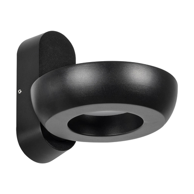 GLOBOSTAR® LINEART GLB-103-0037 Φωτιστικό Τοίχου / Απλίκα LED 12W 1080lm 120° AC 220-240V Αδιάβροχο IP65 Θερμό Λευκό 2700K - Sanan SMD Chip - Μαύρο Ματ - Μ16 x Π20 x Υ15cm - 3 Χρόνια Εγγύηση