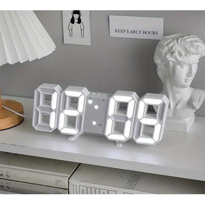 Ψηφιακό ρολόι - Ξυπνητήρι - 6609 - 466097 - White
