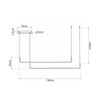 kelvo® LINARIA KLV-101-0260 Κρεμαστό Φωτιστικό Οροφής LED 72W 7200lm 180° AC 220-240V IP20 Ρυθμιζόμενο Λευκό CCT με Χειριστήριο από 2700K έως 6000K Dimmable - Lumileds SMD Chip - Σατινέ Χρυσό Βούρτσας - Μ220 x Π4 x Υ25cm - 3 Χρόνια Εγγύηση