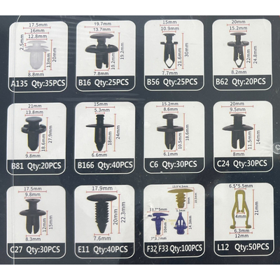 Σετ συνδετήρες αυτοκινήτου 13 τύπων - 545pcs - 180263