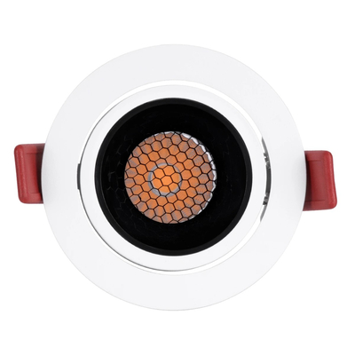 kelvo® LEO KLV-101-0312 Χωνευτό Κινούμενο Φωτιστικό Downlight Σποτ με Honeycomb Anti-Glare Reflector LED 10W 1250lm 38° AC 220-240V IP20 Θερμό Λευκό 2700K - Bridgelux COB Chip & TÜV SÜD Driver - Λευκό & Μαύρο Ματ - Μ8.5 x Π8.5 x Υ6.6cm / Q7.5cm - 5 Χρόνια Εγγύηση