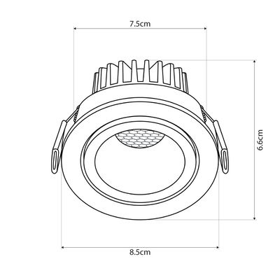 kelvo® LEO KLV-101-0312 Χωνευτό Κινούμενο Φωτιστικό Downlight Σποτ με Honeycomb Anti-Glare Reflector LED 10W 1250lm 38° AC 220-240V IP20 Θερμό Λευκό 2700K - Bridgelux COB Chip & TÜV SÜD Driver - Λευκό & Μαύρο Ματ - Μ8.5 x Π8.5 x Υ6.6cm / Q7.5cm - 5 Χρόνια Εγγύηση