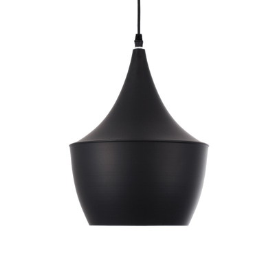 Zeno Black Drop - Κρεμαστό Μονόφωτο E27 Μοντέρνο Μέταλλο Μαύρο Καμπάνα - Μ24 x Π24 x Υ30cm