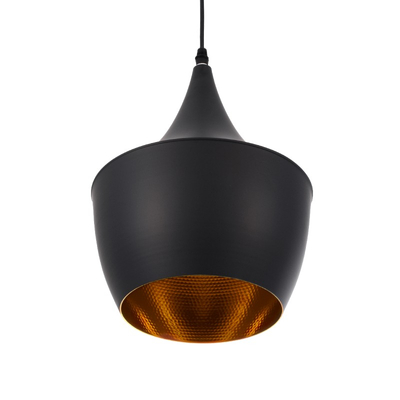 Zeno Black Drop - Κρεμαστό Μονόφωτο E27 Μοντέρνο Μέταλλο Μαύρο Καμπάνα - Μ24 x Π24 x Υ30cm