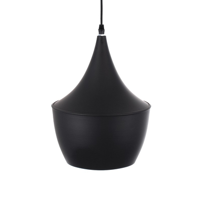 Zeno Black Drop - Κρεμαστό Μονόφωτο E27 Μοντέρνο Μέταλλο Μαύρο Καμπάνα - Μ24 x Π24 x Υ30cm