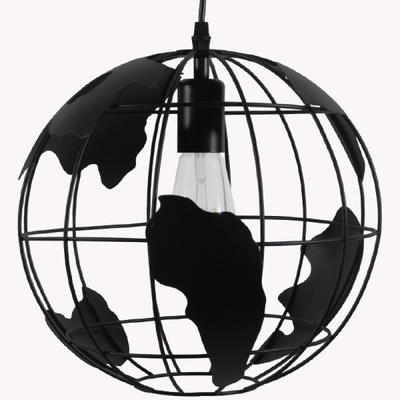 Atlas Sphere - Κρεμαστό E27 Industrial Μέταλλο Μαύρο Πλέγμα - Μ30 x Π30 x Υ30cm
