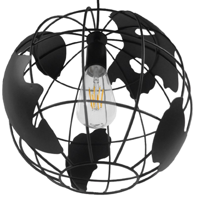 Atlas Sphere - Κρεμαστό E27 Industrial Μέταλλο Μαύρο Πλέγμα - Μ30 x Π30 x Υ30cm