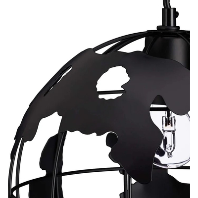 Atlas Sphere - Κρεμαστό E27 Industrial Μέταλλο Μαύρο Πλέγμα - Μ30 x Π30 x Υ30cm